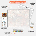 Serene Red Panda Paint by Numbers Kit – includes numbered canvas, paint pots, brushes, and instructions