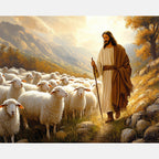 Shepherd's Journey Paint by Numbers Kit design preview showing the full artwork layout before painting