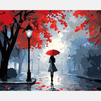 Silent Walk Paint by Numbers Kit design preview showing the full artwork layout before painting