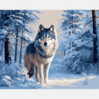Silent Wolf Paint by Numbers Kit design preview showing the full artwork layout before painting