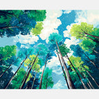 Skyward Green Paint by Numbers Kit design preview showing the full artwork layout before painting
