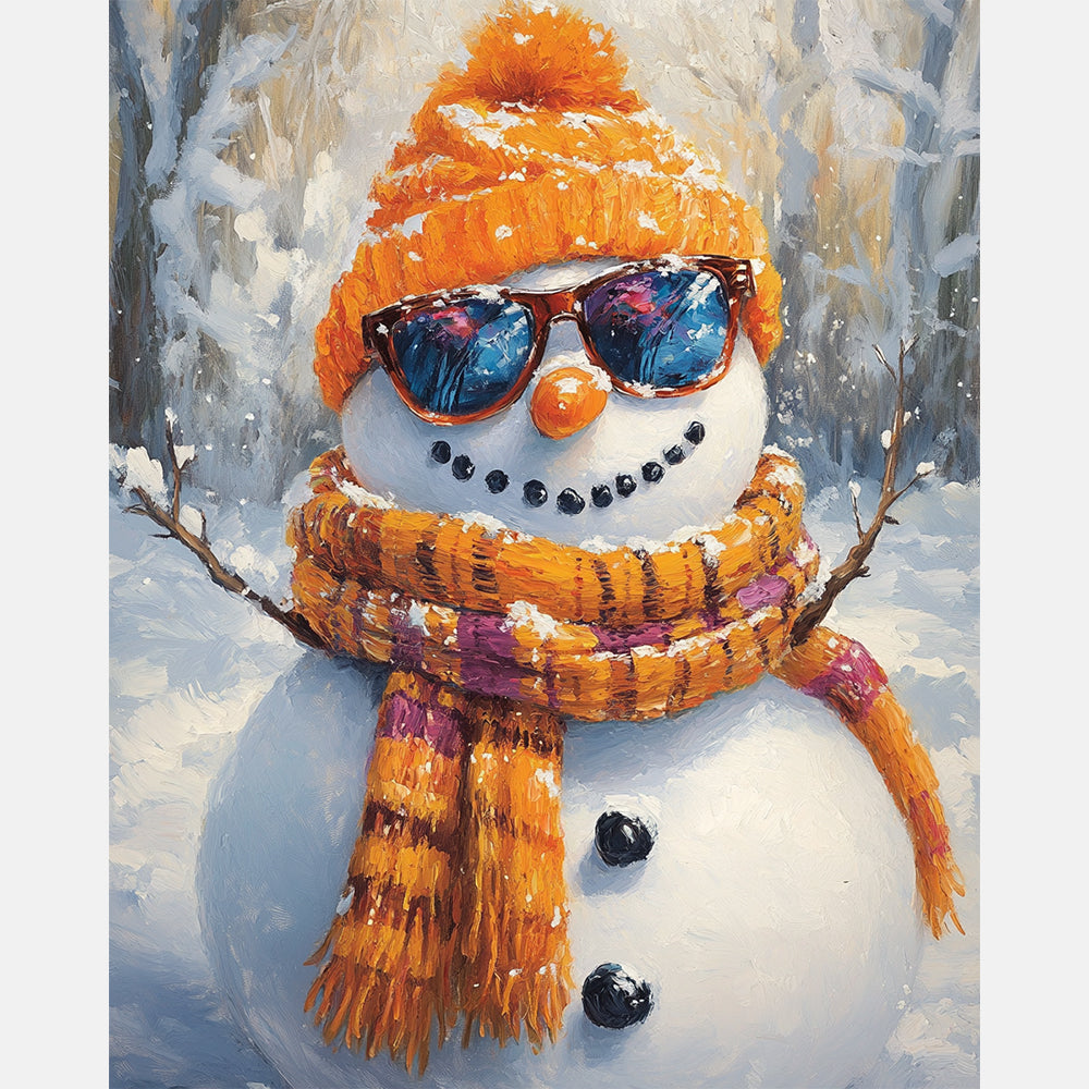 Snow Smile Paint by Numbers Kit design preview showing the full artwork layout before painting