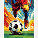 Soccer Momentum Paint by Numbers Kit design preview showing the full artwork layout before painting