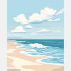 Soft Wave Shore Paint by Numbers Kit design preview showing the full artwork layout before painting