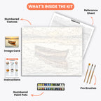 Solitary Drift Paint Paint by Numbers Kit – includes numbered canvas, paint pots, brushes, and instructions