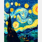 Spiral Evening Sky Paint by Numbers Kit design preview showing the full artwork layout before painting
