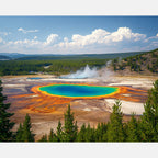 Springs of Yellowstone Paint by Numbers Kit design preview showing the full artwork layout before painting