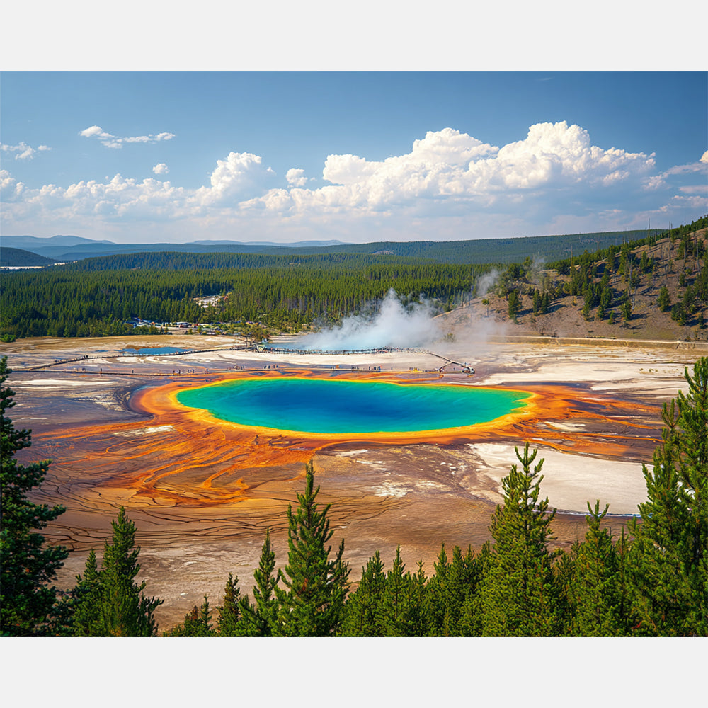 Springs of Yellowstone Paint by Numbers Kit design preview showing the full artwork layout before painting