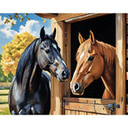 Stable Friends Paint by Numbers Kit design preview showing the full artwork layout before painting