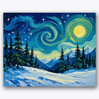 Starry Winter Night Paint by Numbers Kit UdoPaints
