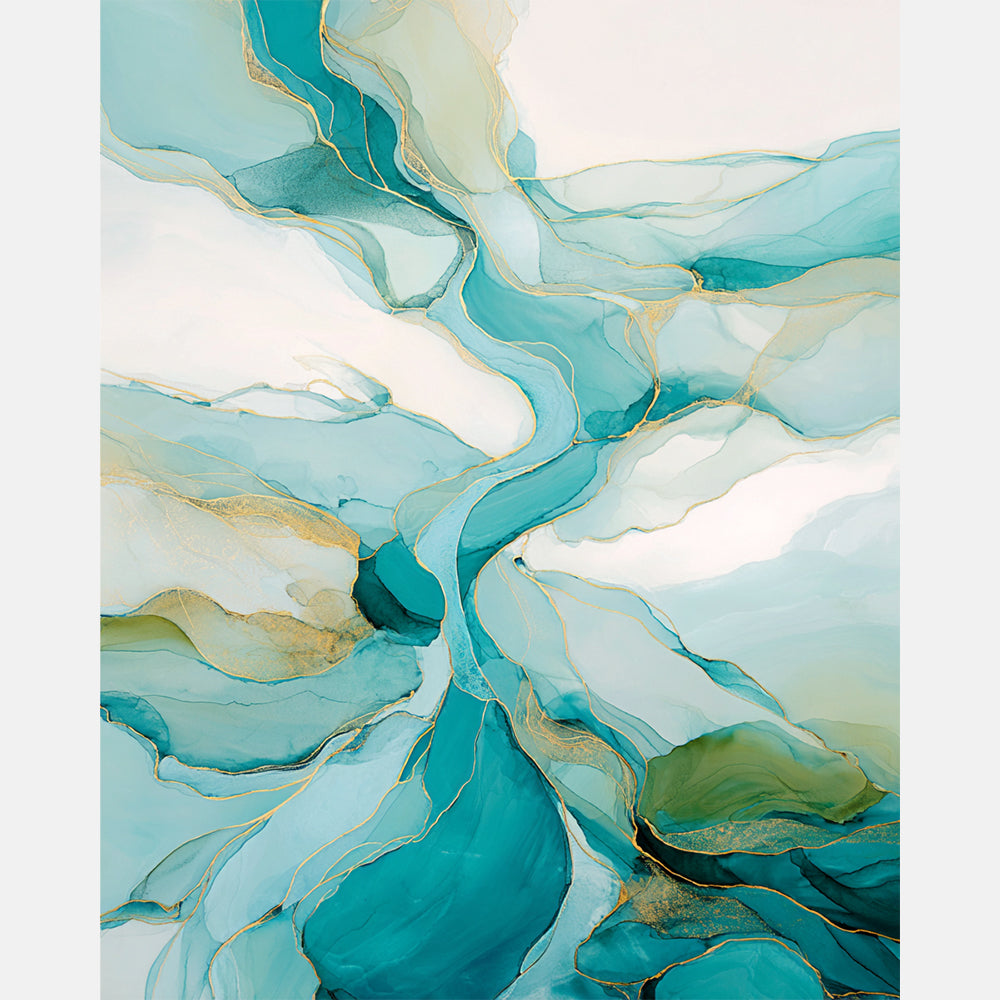 Stream Flow Paint by Numbers Kit design preview showing the full artwork layout before painting