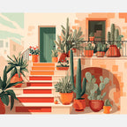Succulent Steps Paint by Numbers Kit design preview showing the full artwork layout before painting