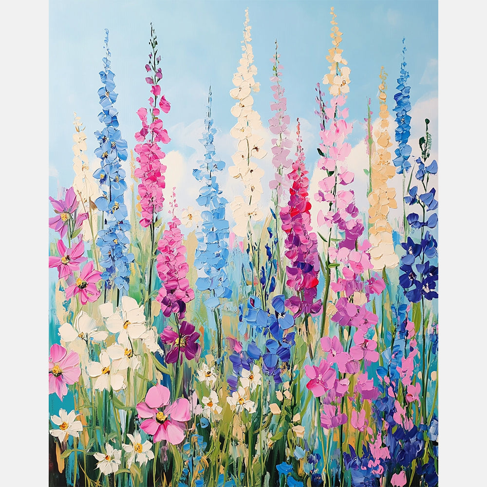 Summer Blooming Spectacle Paint by Numbers Kit design preview showing the full artwork layout before painting