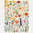 Summer Flower Collection Paint by Numbers Kit design preview showing the full artwork layout before painting