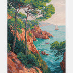Sunlit Cove Paint by Numbers Kit design preview showing the full artwork layout before painting