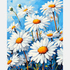 Sunlit Daisies Paint by Numbers Kit design preview showing the full artwork layout before painting