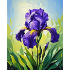 Sunlit Iris Paint by Numbers Kit design preview showing the full artwork layout before painting