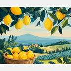 Sunny Lemonscape Paint by Numbers Kit design preview showing the full artwork layout before painting