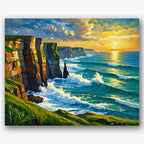 Sunset Cliff Waves Paint by Numbers Kit UdoPaints