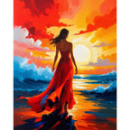 Sunset Elegance Paint by Numbers Kit design preview showing the full artwork layout before painting
