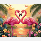 Sunset Embrace Paint by Numbers Kit design preview showing the full artwork layout before painting