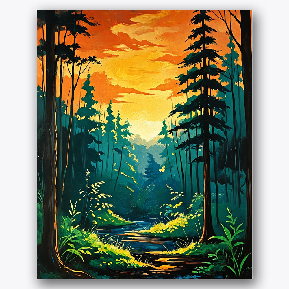 Sunset Forest Paint by Numbers Kit UdoPaints
