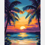 Sunset Oasis Paint by Numbers Kit design preview showing the full artwork layout before painting