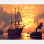 Sunset Passage Paint by Numbers Kit design preview showing the full artwork layout before painting