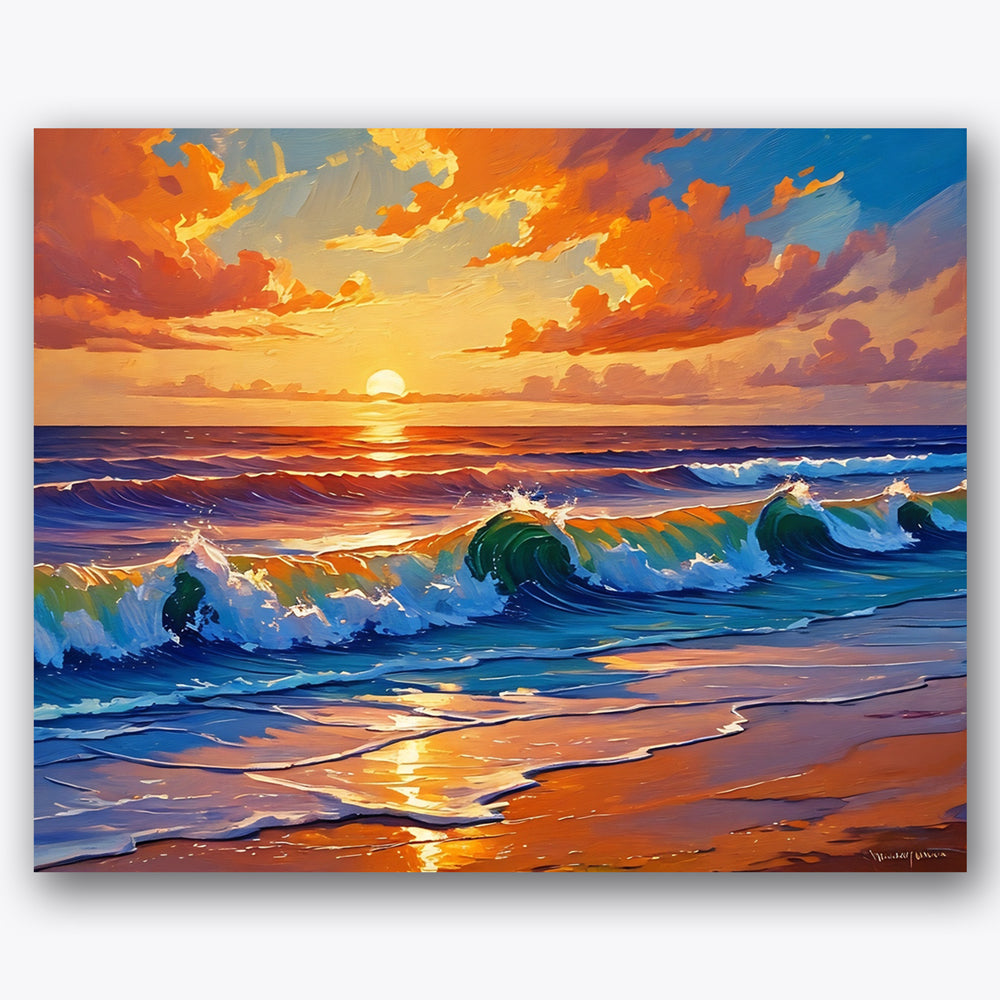 Sunset Waves Paint by Numbers Kit UdoPaints