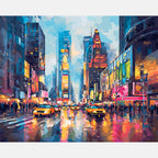 Taxi at Dusk Paint by Numbers Kit design preview showing the full artwork layout before painting