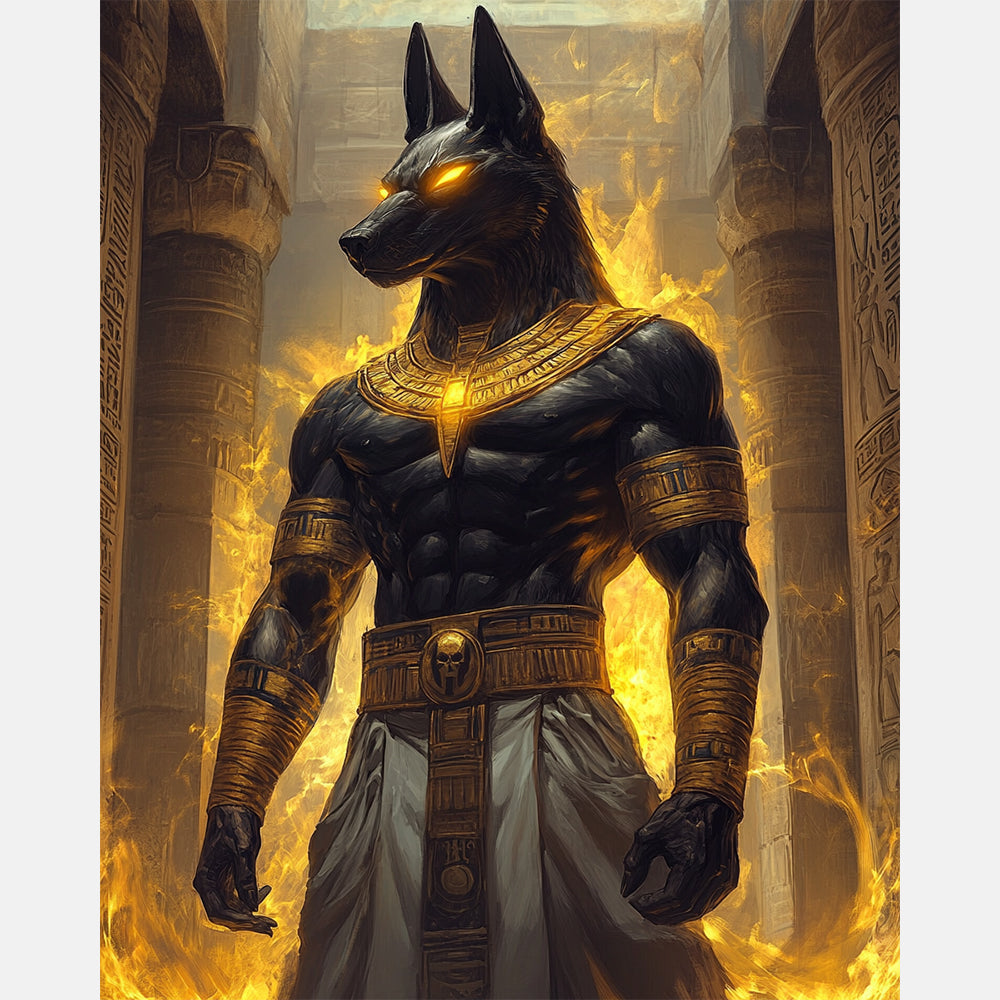 Temple Sentinel Paint by Numbers Kit design preview showing the full artwork layout before painting
