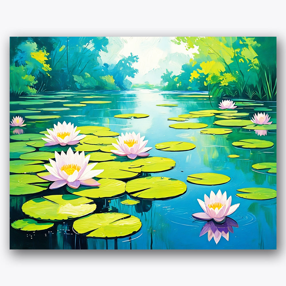 Tranquil Lilies Paint by Numbers Kit UdoPaints