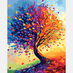 Tree of Colors Paint by Numbers Kit design preview showing the full artwork layout before painting