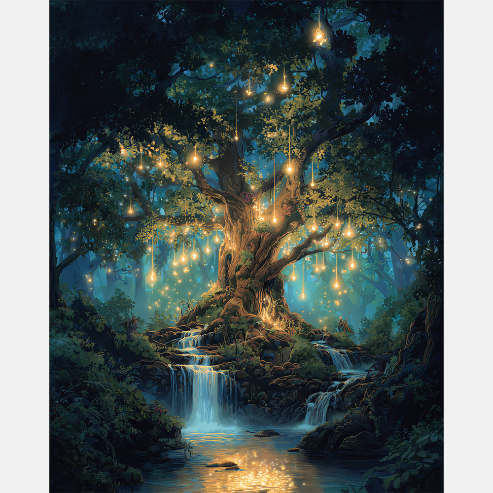 Tree of Souls Paint by Numbers Kit design preview showing the full artwork layout before painting
