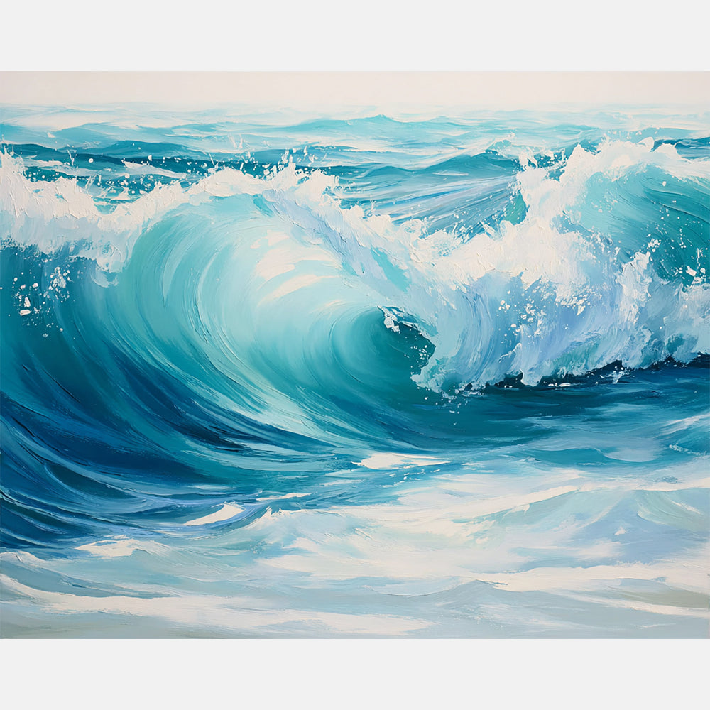 Turbulent Ocean Paint by Numbers Kit design preview showing the full artwork layout before painting