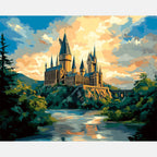 Twilight Crown Castle Paint by Numbers Kit design preview showing the full artwork layout before painting