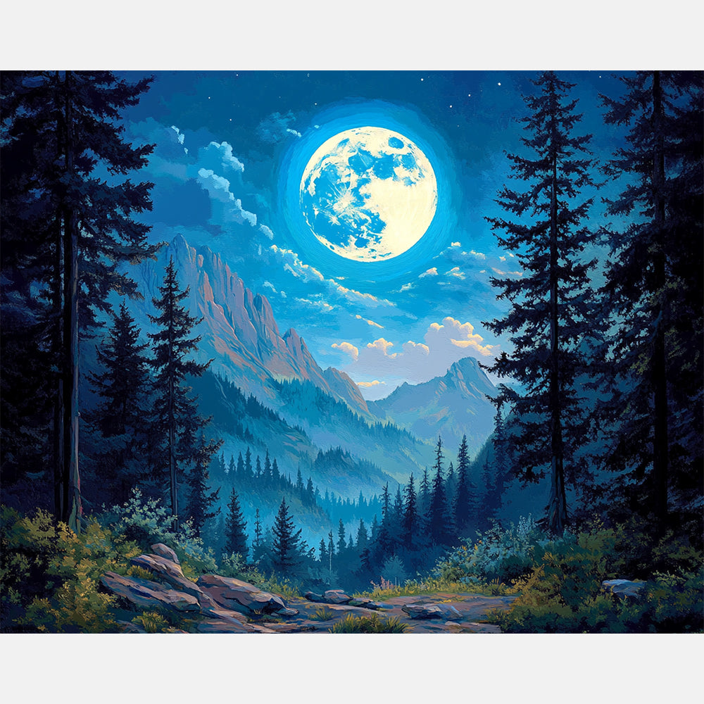 Twilight Forest Paint by Numbers Kit design preview showing the full artwork layout before painting