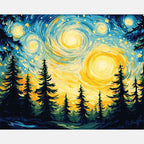 Twilight Grove Paint by Numbers Kit design preview showing the full artwork layout before painting