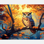 Twilight Owl Paint by Numbers Kit design preview showing the full artwork layout before painting