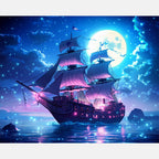 Twilight Ship Paint by Numbers Kit design preview showing the full artwork layout before painting
