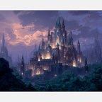 Twilight Stronghold Paint by Numbers Kit design preview showing the full artwork layout before painting