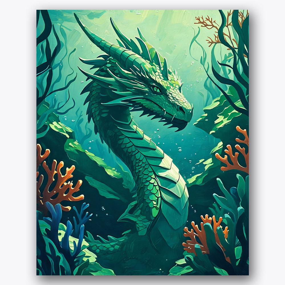 Underwater Dragon Paint by Numbers Kit UdoPaints