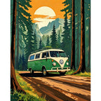 Van Adventure Paint by Numbers Kit design preview showing the full artwork layout before painting