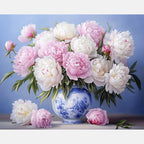 Vase Of Spring Serenity Paint by Numbers Kit design preview showing the full artwork layout before painting