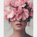 Veiled In Bloom Paint by Numbers Kit design preview showing the full artwork layout before painting