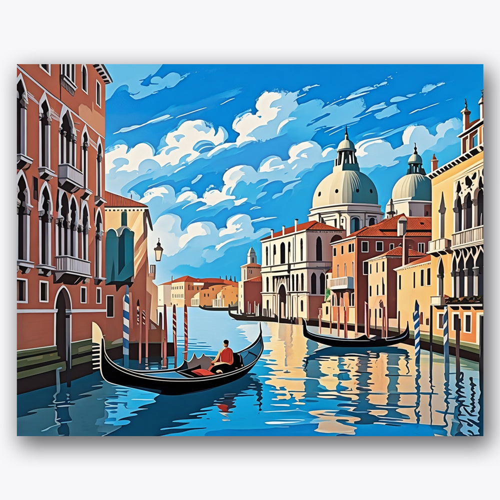 Venetian Canal Scene Paint by Numbers Kit UdoPaints