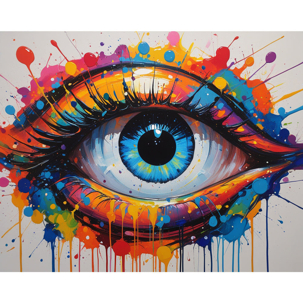 Vibrant Eye Paint by Numbers Kit design preview showing the full artwork layout before painting