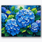 Vibrant Blue Hydrangeas Paint by Numbers Kit UdoPaints