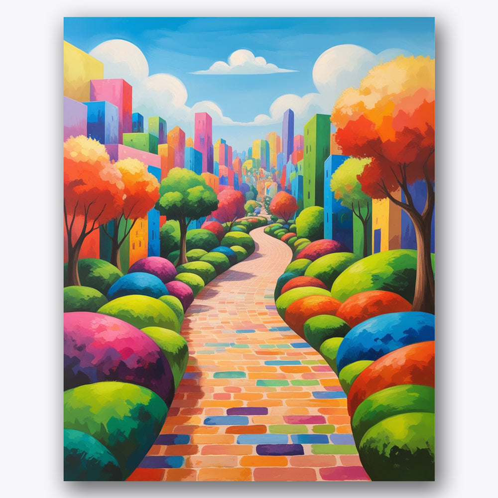 Vibrant City Pathway Paint by Numbers Kit UdoPaints
