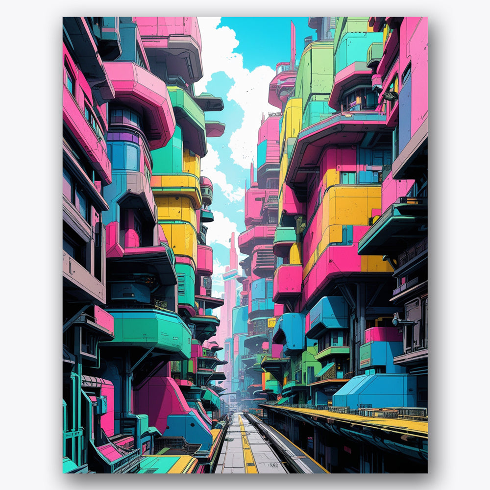 Vibrant Cityscape Paint by Numbers Kit UdoPaints